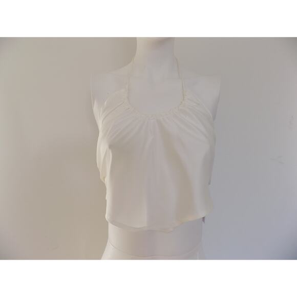 BEIGE BOTANY cropped halter top cream size Large NWT - Picture 2 of 7
